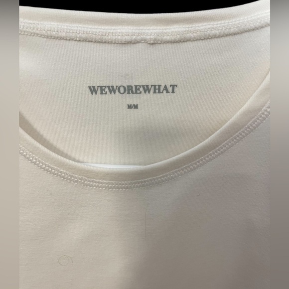 Nwt Womens weworewhat Muscle Tank Top Solid Off White Cropped Top Size Medium - Picture 6 of 16